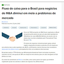 Fluxo de caixa para o Brasil para negcios de M&A diminui em meio a problemas de mercado